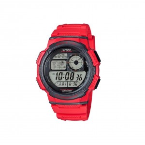 Casio General AE-1000W-4A Red Resin Band Men Sports Watch