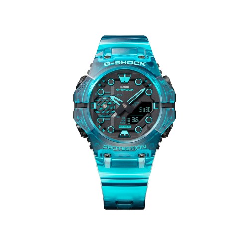 Casio G-Shock GA-B001G-2A Turquoise Blue Translucent Resin Band