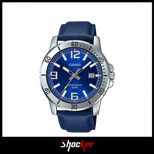 Casio General MTP-VD01L-2BV Blue Leather Band Men Watch