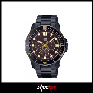 Casio General MTP-VD300B-5E Black Stainless Steel Band Men Watch